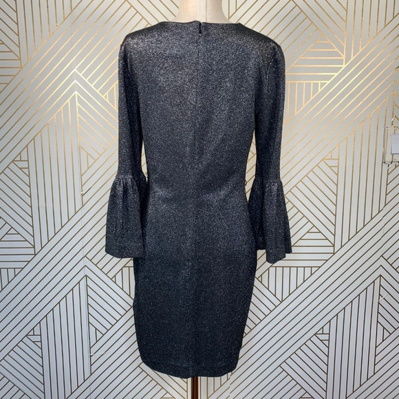 Ted Baker Hanneh Fluted Metallic Knit Mini Dress - Picture 7 of 8